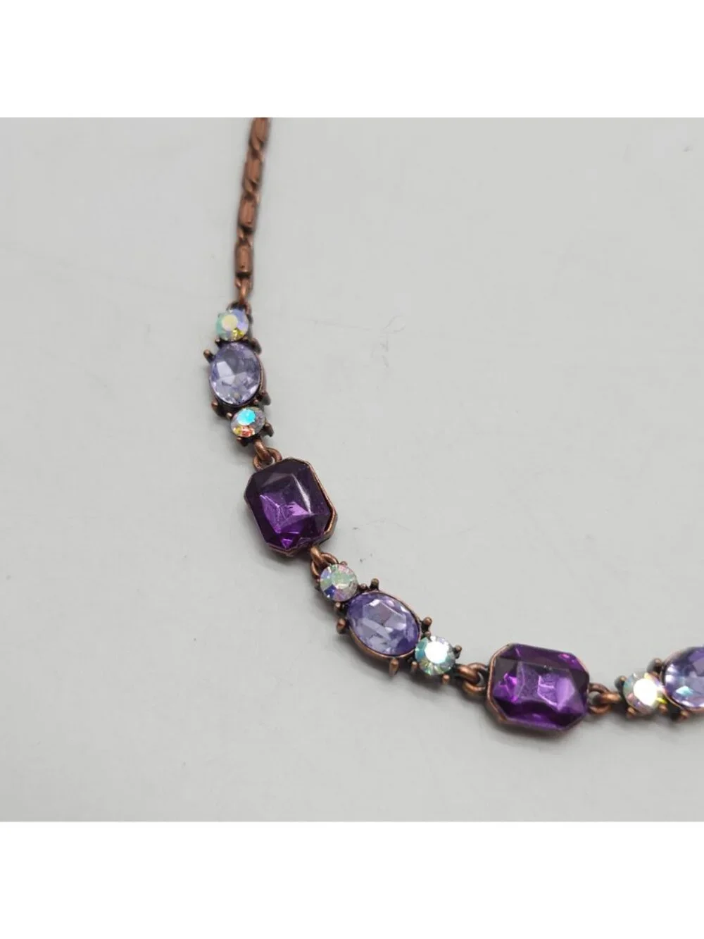 Avon Purple Amethyst Colored Collared Necklace Earrings Gift Set Nina Ricci